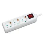 Prailginimo laidas LogiLink LPS206 1,4 m 3 AC lizdai Baltas