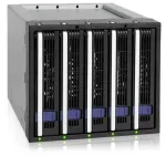 Icy Dock MB155SP-B juodas &ndash; 5 vnt. 3,5 inch SATA III diskų lentyna 3 x 5,25 inch lizduose su kar&scaron;to keitimo krep&scaron;eliais