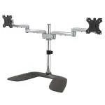 StarTech.com Dviejų monitorių stovas &ndash; ergonomi&scaron;kas stalinis stovas iki 32 colių VESA ekranams &ndash; laisvai pastatomas, sukiojamas, universalus kompiuterio monitorių laikiklis &ndash; reguliuojamas auk&scaron;tis &ndash; sidabrinis