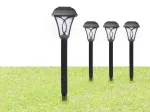 Beper P207ILO040 sodo ir balkono &scaron;viestuvai su saulės baterijomis ir kuoliukais, 4 vnt. rinkinys, IP44, juodi