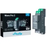 Kietojo kūno relė Shelly Wave Pro 2 2 kanalų 25 A 110&ndash;240 V DIN bėgelis, 868,4 MHz