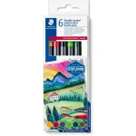 Staedtler Design Journey Around the World Europa 3001 C6-1 dvipusių flomasterių rinkinys, 6 vnt.