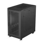 19 colių stelažo spinta LANBERG FF01-6022-23B, 22U, 600&times;1000 mm, juoda, perforuotos durelės