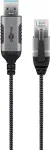 Prailginimo adapteris Goobay 74400 USB 3.0 Type A &ndash; RJ45 15 m juoda sidabrinė