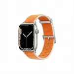 Pakeitimo dirželis GUAN Premium Pro, skirtas Apple Watch &ndash; oranžinis/baltas &ndash; tinka 38/40/41/42 mm