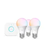 Philips Hue White and colour ambience Essential i&scaron;manusis ap&scaron;vietimo rinkinys &ndash; 3&times; E27 lemputės, 806 lm, 8 W, Bluetooth/Zigbee