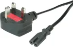 VALUE - Maitinimo laidas - BS 1363 (M) kampinis prie IEC 60320 C7 tiesaus - AC 250 V - 2,5 A - 1,8 m - Juodas (19.99.2017)