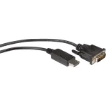 ROLINE vaizdo kabelis DisplayPort (M) &ndash; DVI-D (M) 1 m (DisplayPort 1.1) su fiksavimo varžtais, juodas (11.04.5771)