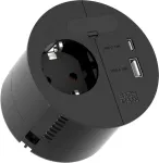 Maitinimo blokas Bachmann 938.201 su 1&times;CEE7/3 lizdu, 1&times;USB-A/C 22W, 2,0 m kabeliu