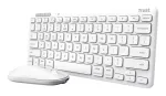 Klaviatūros ir pelės rinkinys TRUST Lyra Mini Wireless QWERTZ (RF + Bluetooth) Baltas, Voki&scaron;kas i&scaron;dėstymas