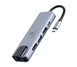 Gembird A-CM-COMBO5-04 &ndash; USB 3.2 Gen 1 Type-C stotelė, 5 Gbit/s, PD 87 W, HDMI, Ethernet, USB-A
