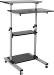 ROLINE PC stovima darbo stotis &ndash; stovas LCD ekranui, klaviatūrai, pelei, CPU, spausdintuvui &ndash; plastikas, metalas &ndash; pilka, juoda (17.02.1547)