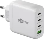Goobay 64822 Įkroviklis mobiliesiems įrenginiams, ausinėms, ne&scaron;iojamam kompiuteriui, i&scaron;maniajam telefonui, plan&scaron;etei, baltas, AC greitasis įkrovimas, vidaus naudojimui (64822)