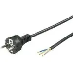 Wentronic Goobay Įžemintas maitinimo laidas savo surinkimui, 2 m, juodas - F tipo (CEE 7/7) > laisvi galai (94701)