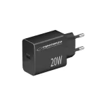 Sieninis įkroviklis ESPERANZA EZC104K 20W juodas, USB maitinimo adapteris ne&scaron;iojamiesiems įrenginiams