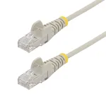 StarTech.com 25 cm pilkas plonas CAT6 Ethernet kabelis, be užkablių, 100W PoE, UTP, LSZH, 28AWG gryna varinė viela, plonas RJ45 tinklo jungiamasis laidas su įtempimo mažinimo elementais, individualiai i&scaron;bandytas
