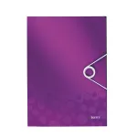 Leitz WOW 3-klapių segtuvas PP A4, metalinis violetinis