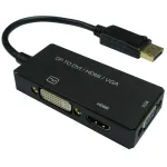 Adapteris DisplayPort į VGA D-Sub + HDMI + DVI, 0,1 m, vyri&scaron;kas/moteri&scaron;kas, tiesus