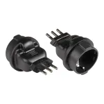 Maitinimo adapteris Italijos ki&scaron;tukas L tipas (CEI 23-16, tiesus) į įžemintą lizdą F tipas (CEE 7/3, tiesus), juodas, Good Connections&reg; (PA-6502S)