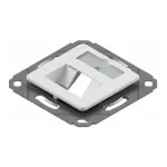 EasyLan preLink / fixLink modulio laikiklis, 2x Keystone su centrine plok&scaron;te 9x31,8 mm RAL 9010 (CKVD1D1)