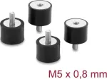 Delock Vibration Damper M5 x 0,8 mm D 20 x H 15 mm su vidiniu ir i&scaron;oriniu sriegiu, 4 vnt., juoda (60819)