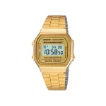 Casio A168WG-9WDF Vintage Unisex Skaitmeninis Laikrodis su Nerūdijančio Plieno Apyranke, Auksinis