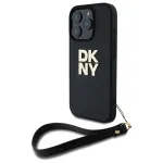 DKNY DKHCP16LPBSWSK iPhone 16 Pro 6,3 col. kietas dėklas juodas su rie&scaron;o dirželiu ir logotipu