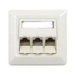 Synergy 21 S216327 RJ-45 Cat6a Network Wall Outlet, 2-Port, Shielded, White (RAL 9010)