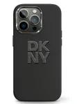 DKNY Apple iPhone 15 Hardcase Liquid Silicone Metal Logo Black