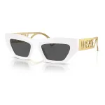 VERSACE VE4432U40187 Moteri&scaron;ki katininiai akiniai nuo saulės &ndash; juodas acetatinis rėmelis, pilki polikarbonatiniai lę&scaron;iai, UV400 apsauga