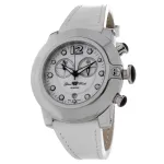 Glam Rock moteri&scaron;kas laikrodis GR32153 44 mm &scaron;veicari&scaron;kas kvarcinis baltas perlamutro ciferblatas balta odinė apyrankė