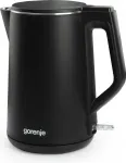 Elektrinis virdulys Gorenje K15DWBK &mdash; 1,5 L, 2200 W, juodas, mygtukinis valdymas, 360&deg; pagrindas