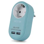 ENTAC Ki&scaron;tukinis Adapteris su 2x USB-A Mėlynas