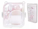 LOVEINSTANT 2-in-1 rinkinys: Dėklas ir nuotraukų dėžutė Fuji Instax Mini 12, permatomas blizgantis