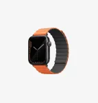 UNIQ Revix Reversible Magnetic Strap for Apple Watch Series 1/2/3/4/5/6/7/8/9/SE/SE2/SE3/Ultra/Ultra 2/Ultra 3 42/44/45/49mm - Grey/Orange