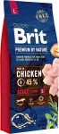 Brit Premium by Nature Adult Large sausas maistas &scaron;unims, vi&scaron;tienos skonio, 15 kg