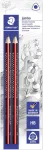 STAEDTLER Tradition Jumbo HB trikampis grafito pie&scaron;tukas, 2 vnt., juodas su klasikinėmis juostelėmis