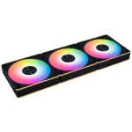 Lian Li UNI FAN CL FLEX Wireless ARGB Reverse Blade 120mm PWM ventiliatorių rinkinys (3 vnt.) su valdikliu, juodos spalvos
