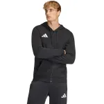 adidas Entrada 26 pilno užtrauktuko gobtuvas vyrams, juodos spalvos, S dydis