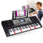 MK 816 61 klavi&scaron;ų elektroninė MIDI mokomoji klaviatūra su 128 garsais, 128 ritmais, įra&scaron;ymu, LED ekranu, USB MIDI, ausinių i&scaron;ėjimu, mikrofono įėjimu, maitinimo adapteris komplekte