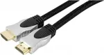 EXERTIS CONNECT High Speed HDMI kabelis su Ethernet, auksuoti kontaktai, pintas, 1,5 m, juodas 127899