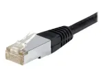 EXERTIS CONNECT Cat.6a F/UTP komutacinis kabelis, 1,5 m, juodas, 10 Gbps, plonas apsauginis lankstas 850015