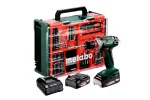 Metabo BS 18 Quick Set 602217710 akumuliatorinis gręžtuvas-suktuvas 18 V 2.0 Ah Li-Ion be&scaron;epetėlinis su 2 baterijomis, įkrovikliu ir dėklu