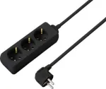 SYGONIX SY-4892462 elektros skirstytuvas be jungiklio, 6 Schuko lizdai, 1,5 m laidas, juodas