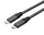 EXSYS EX-K1596-1.0 USB-C į USB-C kabelis, USB 3.2 Gen 2x2, 20 Gbps, 100W PD, pintas, pilkas, 1,0 m