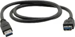 Kramer Electronics USB-A vyri&scaron;kas į USB-A moteri&scaron;kas 3.0 prailginimo kabelis 1,6 m juodas (96-02310006)