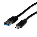 ROLINE RM USB 3.2 Gen 2 kabelis, USB A-C, ST/ST, juodas, 2 m 11.45.9012