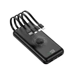MRDISC PB-LEOsmart 10000mAh belaidis power bankas su integruotais kabeliais, PD22.5W greitasis įkrovimas, 15W belaidė i&scaron;eiga, juodas