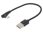USB 2.0 laidinis kabelis USB-A (kampinis) į USB-C, 0,2 m, GEMBIRD CC-USB2-AMCML-0.2M