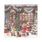 PAPSTAR &ldquo;It looks like Christmas&rdquo; kalėdinės servetėlės 330 x 330 mm, spausdintos, 1/4 lankstymo, 3 sluoksnių